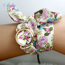 Load image into Gallery viewer, New design Ladies flower cloth watches