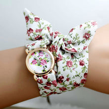 Load image into Gallery viewer, New design Ladies flower cloth watches