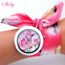 Load image into Gallery viewer, Ladies flower cloth Watch