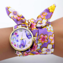 Load image into Gallery viewer, Ladies flower cloth Watch