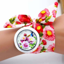 Load image into Gallery viewer, Ladies flower cloth Watch