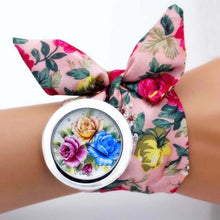 Load image into Gallery viewer, Ladies flower cloth Watch