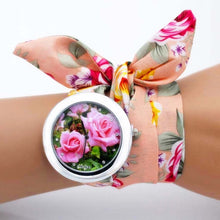 Load image into Gallery viewer, Ladies flower cloth Watch