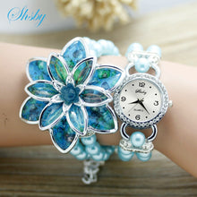Load image into Gallery viewer, Blue Flower Watch