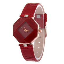 Load image into Gallery viewer, Geometry Crystal Leather Quartz Wristwatch