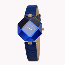 Load image into Gallery viewer, Geometry Crystal Leather Quartz Wristwatch