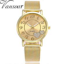 Load image into Gallery viewer, Women Silver &amp; Gold Mesh Love Heart  Women's Steel Quartz Watches