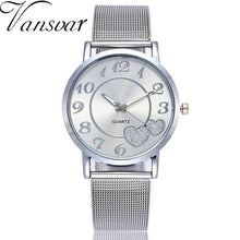 Load image into Gallery viewer, Women Silver &amp; Gold Mesh Love Heart  Women's Steel Quartz Watches