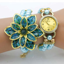 Load image into Gallery viewer, Blue Flower Watch