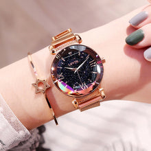 Load image into Gallery viewer, Buckle Vibrato Purple Ladies Wristwatch 2019 New Starry Sky Roman Numeral Gift Clock