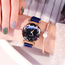 Load image into Gallery viewer, Buckle Vibrato Purple Ladies Wristwatch 2019 New Starry Sky Roman Numeral Gift Clock