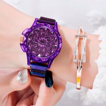 Load image into Gallery viewer, Women Mesh Magnet Buckle Lucky Flower Watch 360 Rotated