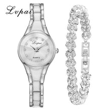 Load image into Gallery viewer, 2 PCS Set Lvpai Watch Women Rose Gold Diamond Watch
