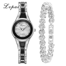 Load image into Gallery viewer, 2 PCS Set Lvpai Watch Women Rose Gold Diamond Watch